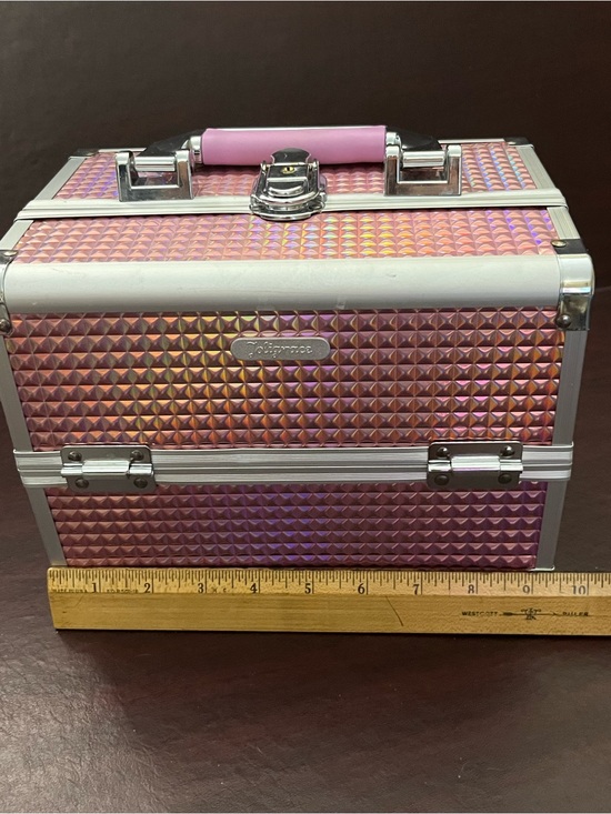 Joligrace Handbags - Pink Holographic Makeup & Laptop Carry Case-no key